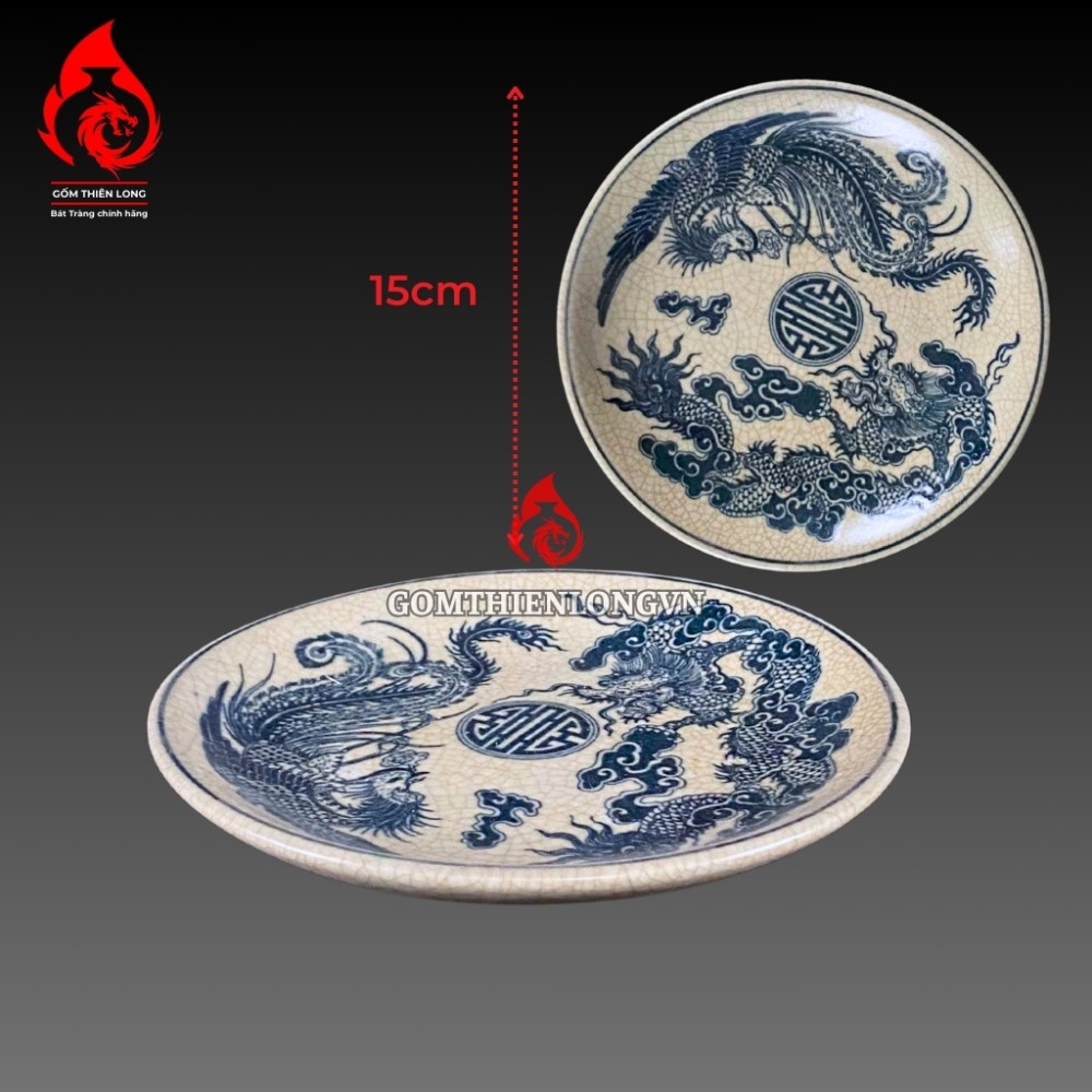 Bộ Đồ Thờ Bát Tràng Men Rạn Vẽ Rồng Phượng 236987