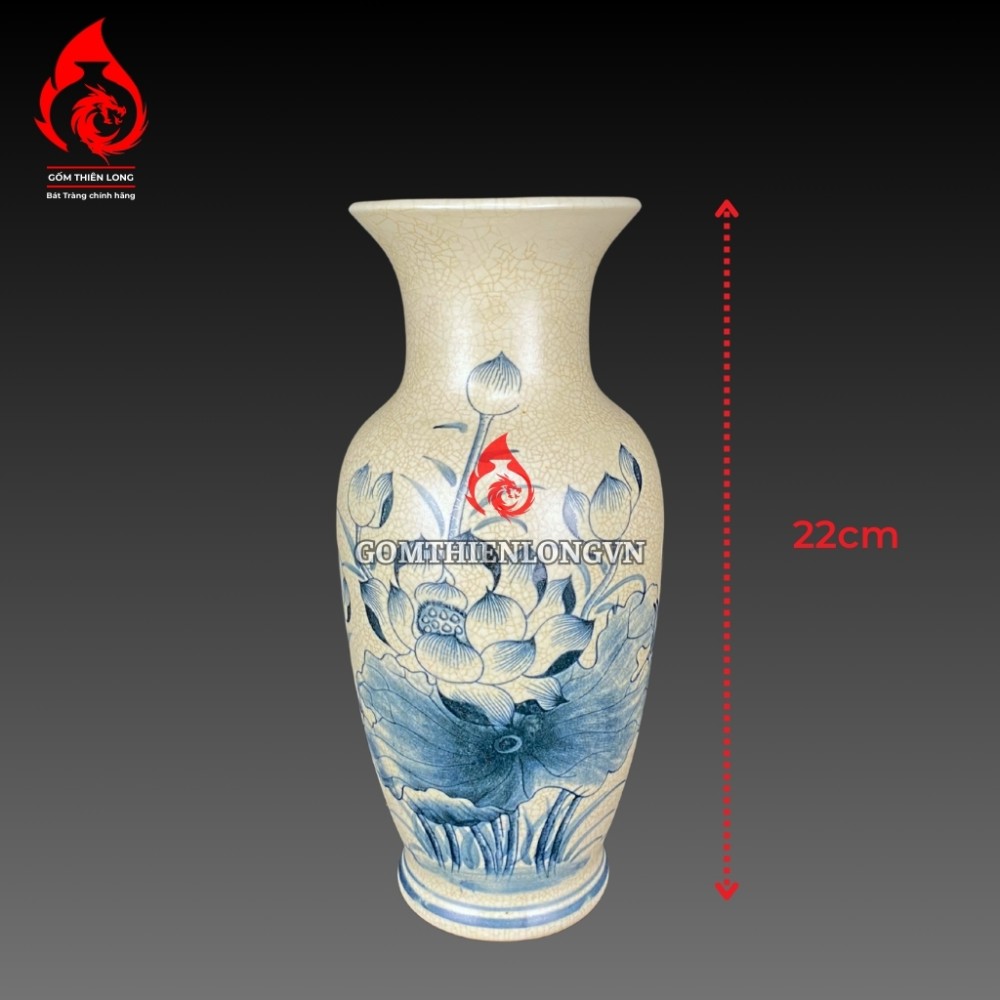 Bộ Đồ Thờ Bát Tràng Men Rạn Vẽ Hoa Sen 236990