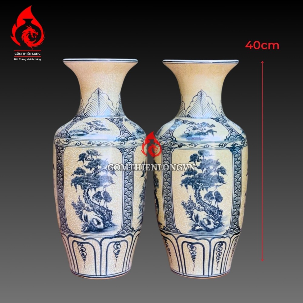 Bộ Đồ Thờ Bát Tràng Men Rạn Vẽ Hoa Sen 236990