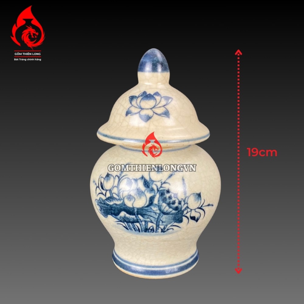 Bộ Đồ Thờ Bát Tràng Men Rạn Vẽ Hoa Sen 236990