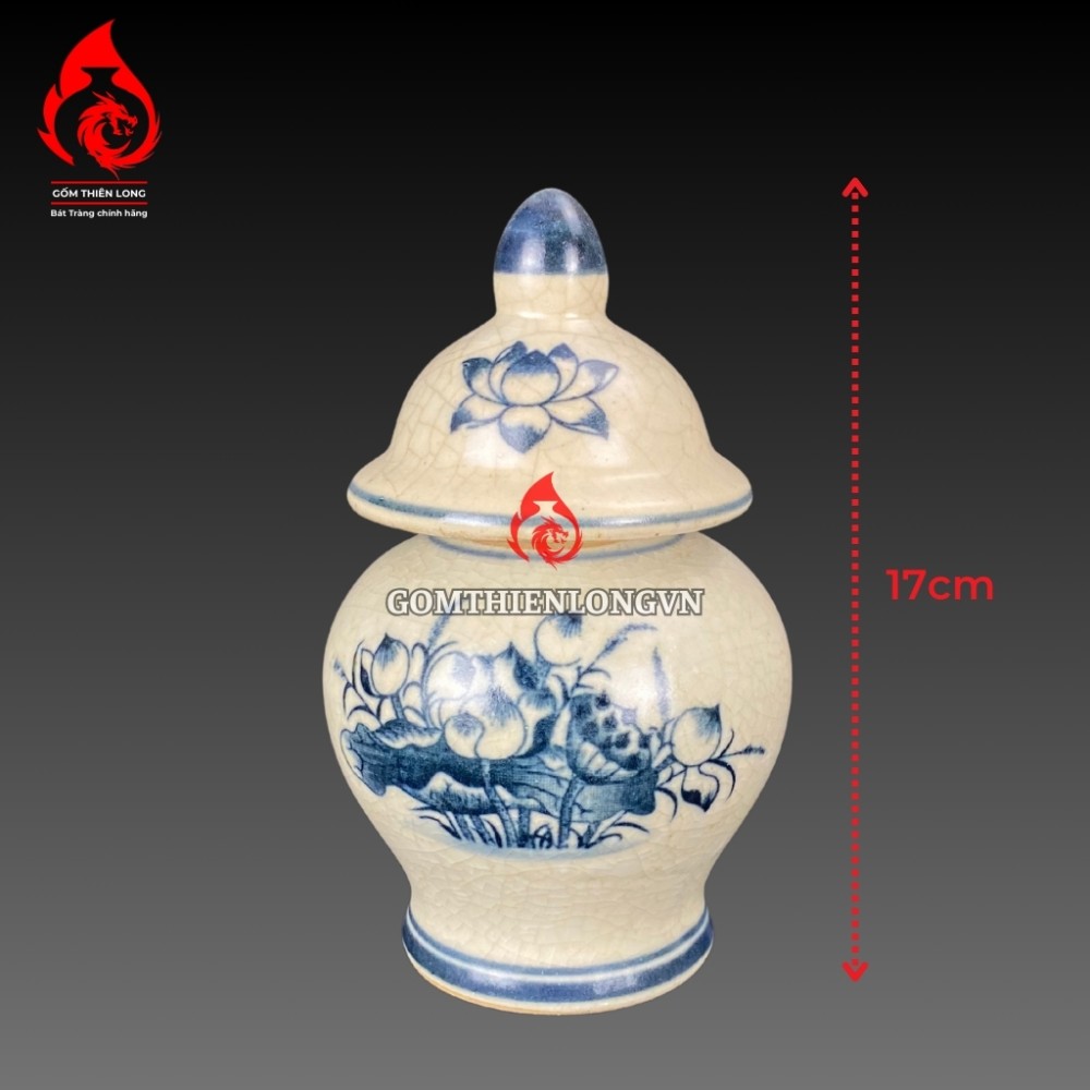 Bộ Đồ Thờ Bát Tràng Men Rạn Vẽ Hoa Sen 236990