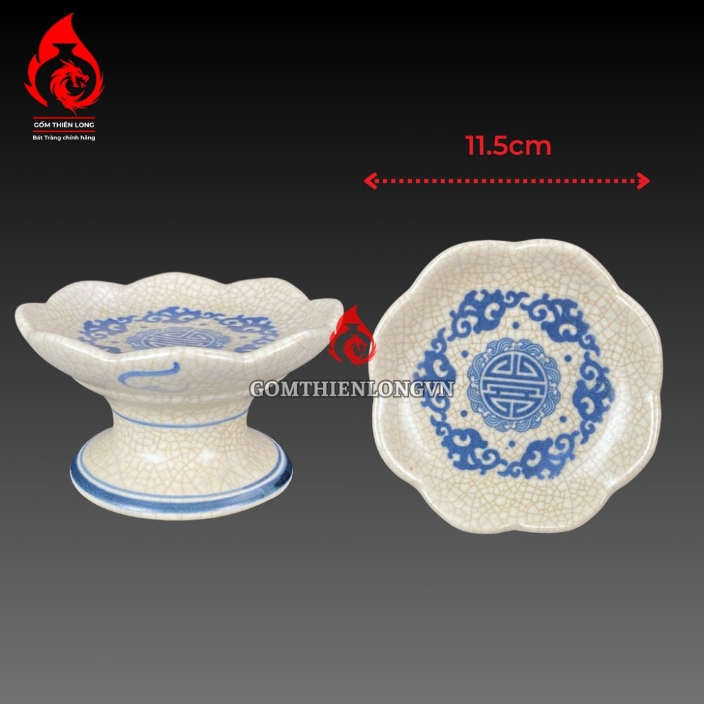 Bộ Đồ Thờ Bát Tràng Men Rạn Vẽ Hoa Sen 236990