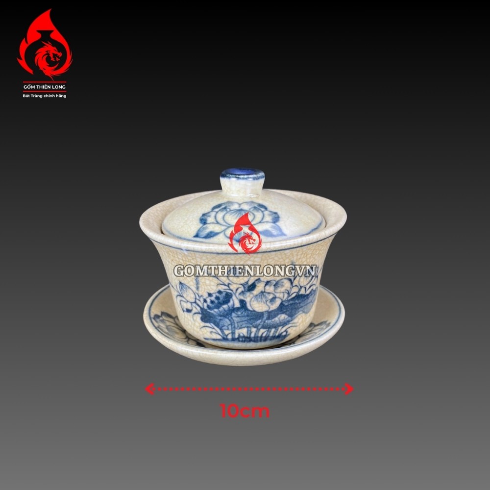 Bộ Đồ Thờ Bát Tràng Men Rạn Vẽ Hoa Sen 236990