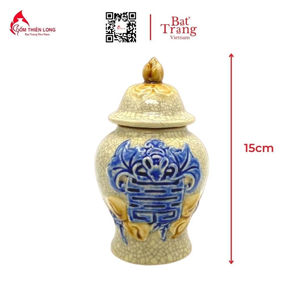 Bộ Đồ Thờ Men Rạn Đắp Nổi Bát Tràng 236992