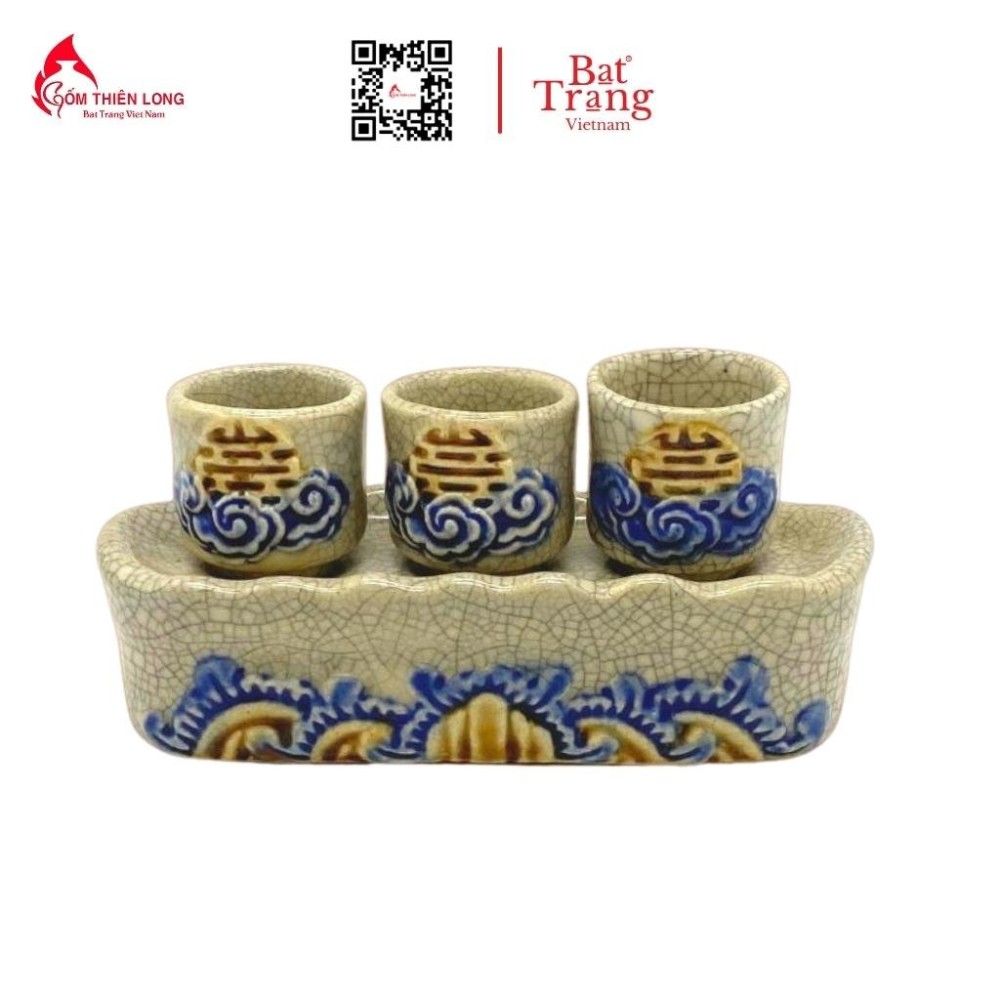 Bộ Đồ Thờ Men Rạn Đắp Nổi Bát Tràng 236992