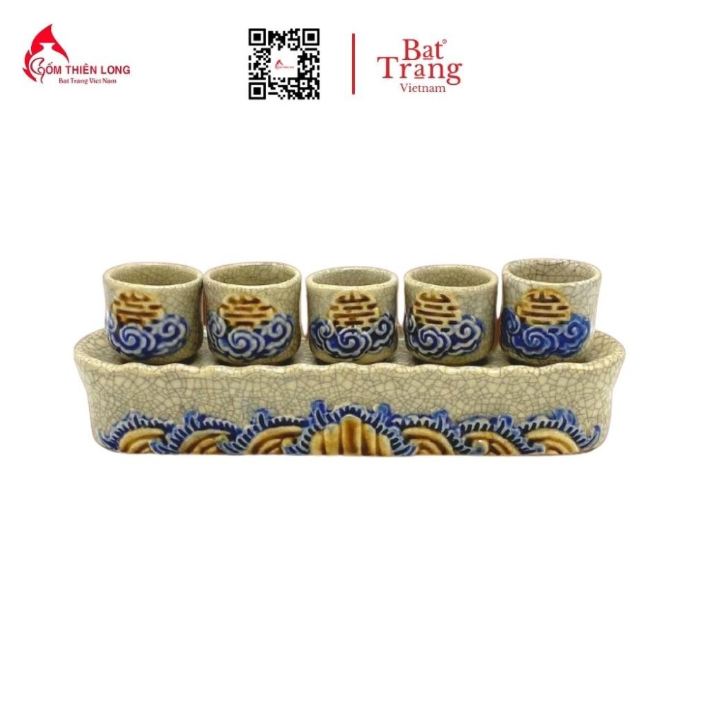 Bộ Đồ Thờ Men Rạn Đắp Nổi Bát Tràng 236992