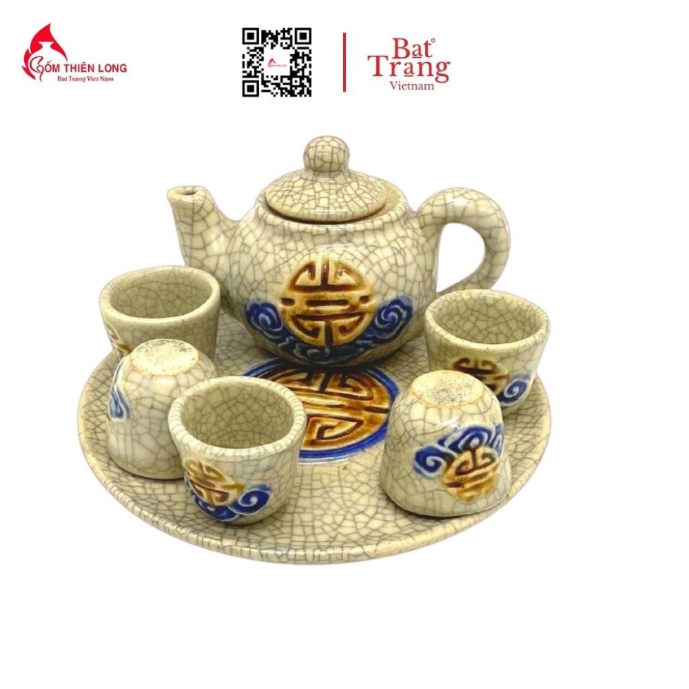 Bộ Đồ Thờ Men Rạn Đắp Nổi Bát Tràng 236992