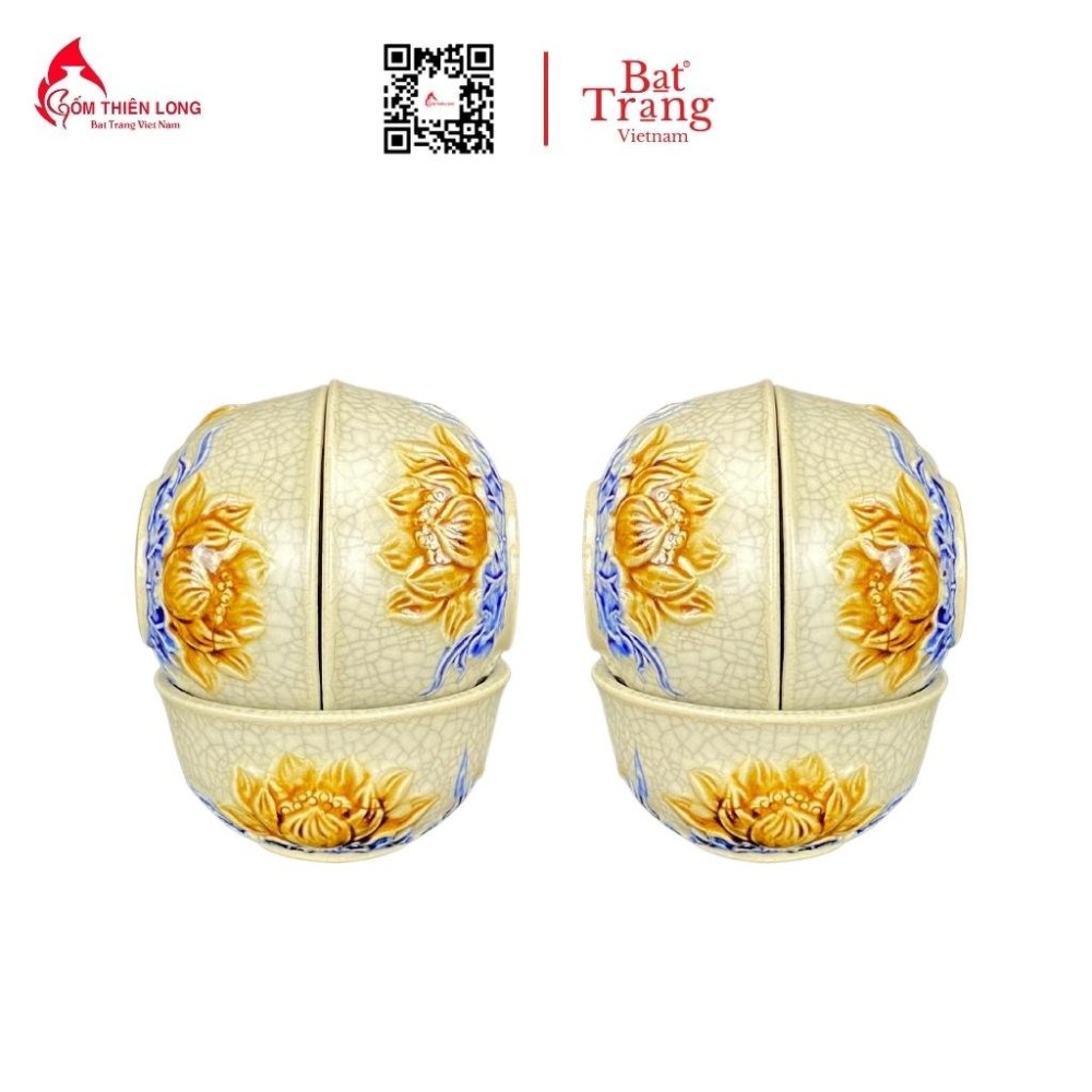 Bộ Đồ Thờ Men Rạn Đắp Nổi Bát Tràng 236992