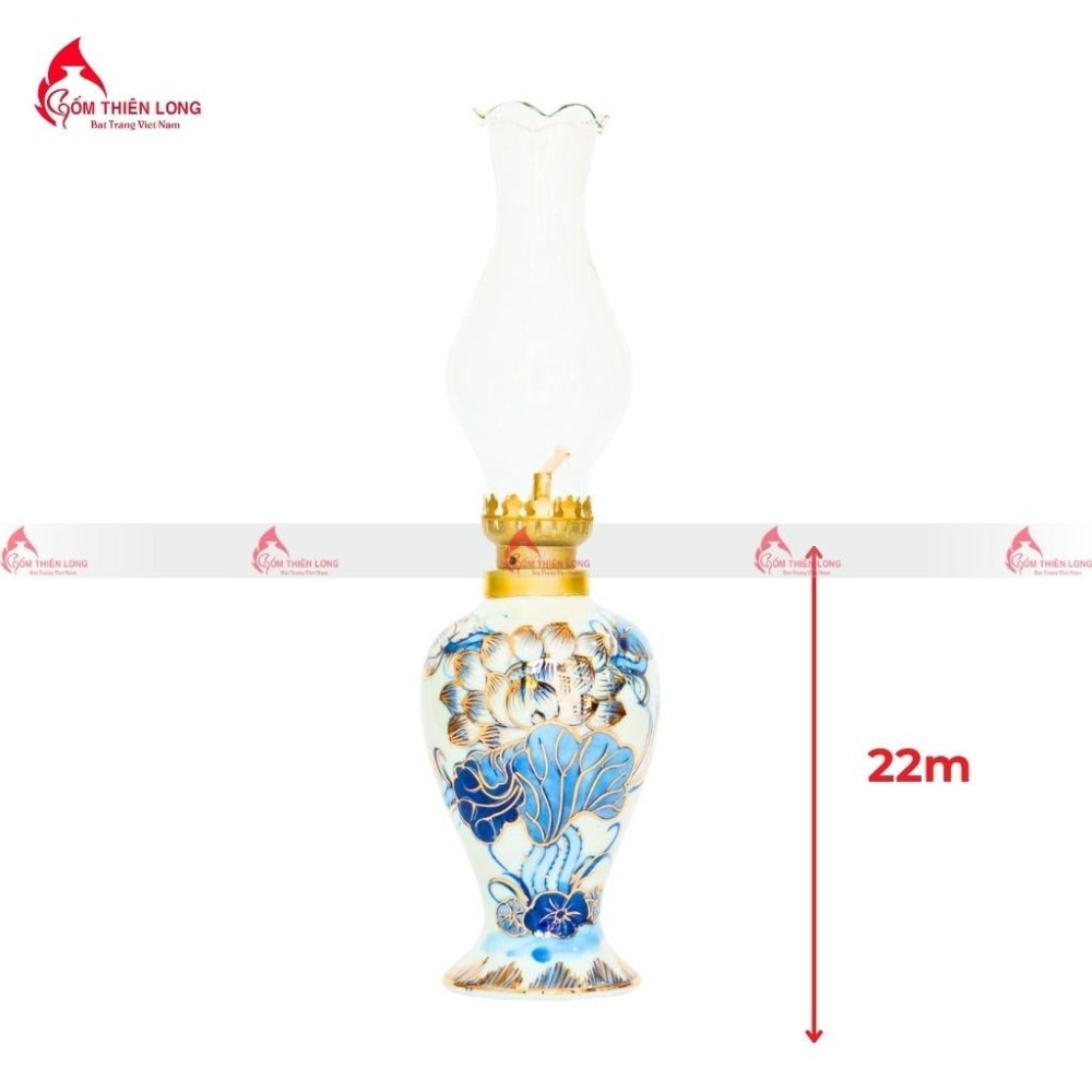 Bộ Đồ Thờ Bát Tràng Men Lam Vẽ Vàng Hoa Sen 236993