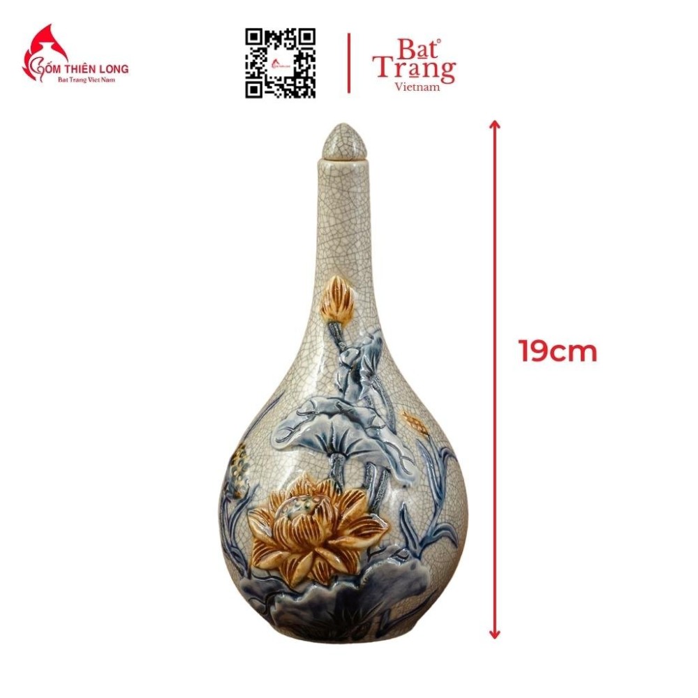 Bộ Đồ Thờ Bát Tràng Men Rạn Đắp Nổi Hoa Sen 236994