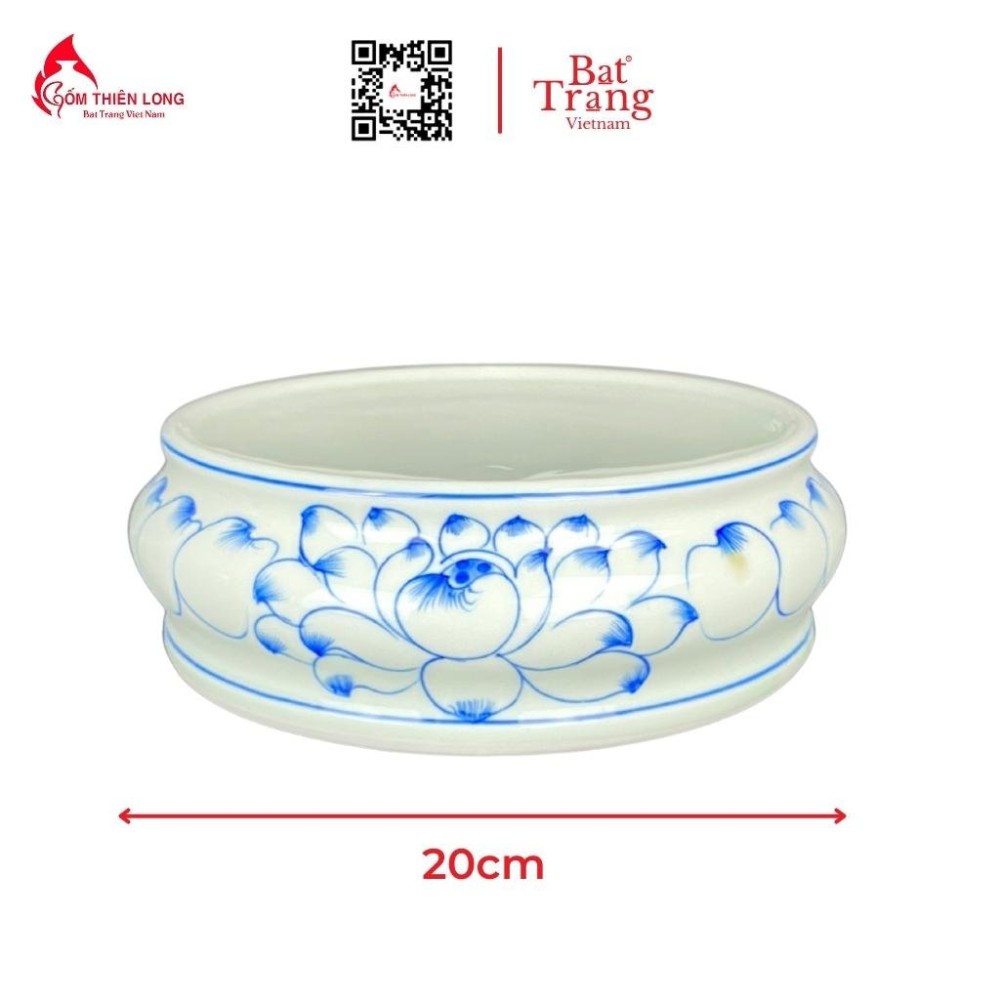 Bộ Đồ Thờ Bát Tràng Men Lam Vẽ Hoa Sen 236998