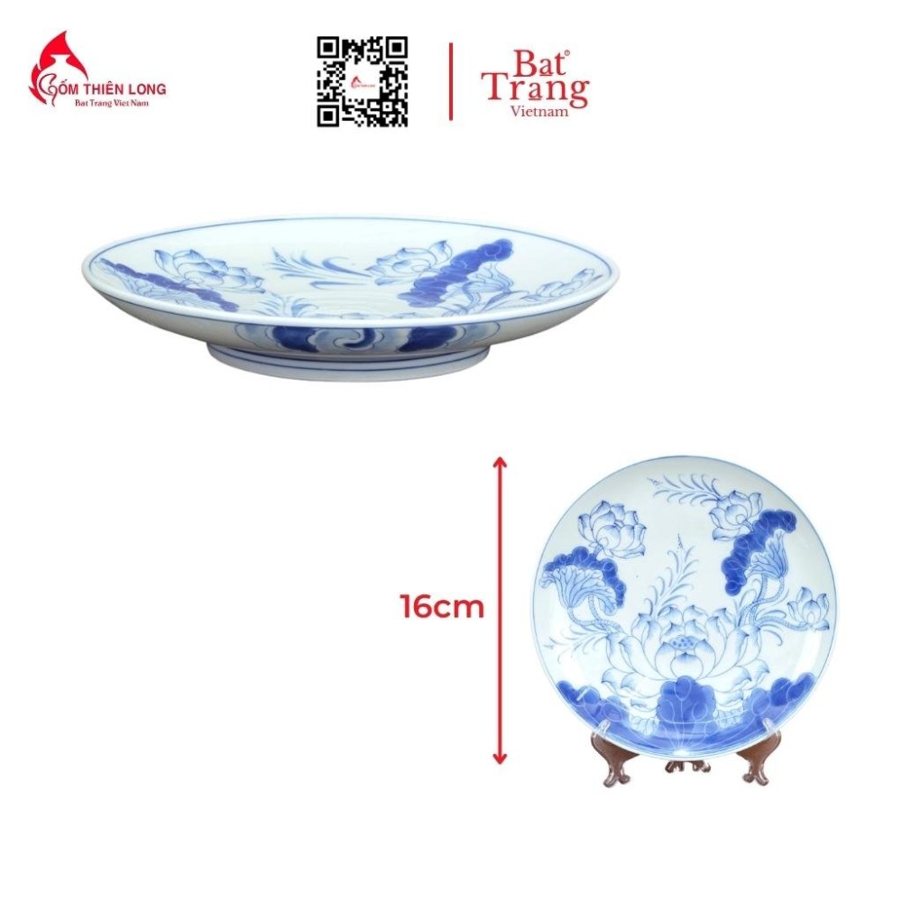 Bộ Đồ Thờ Bát Tràng Men Lam Vẽ Hoa Sen 236998