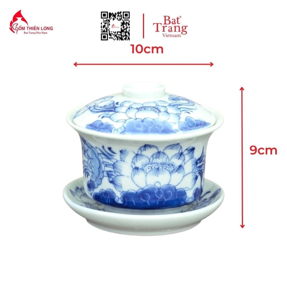 Bộ Đồ Thờ Bát Tràng Men Lam Vẽ Hoa Sen 236998