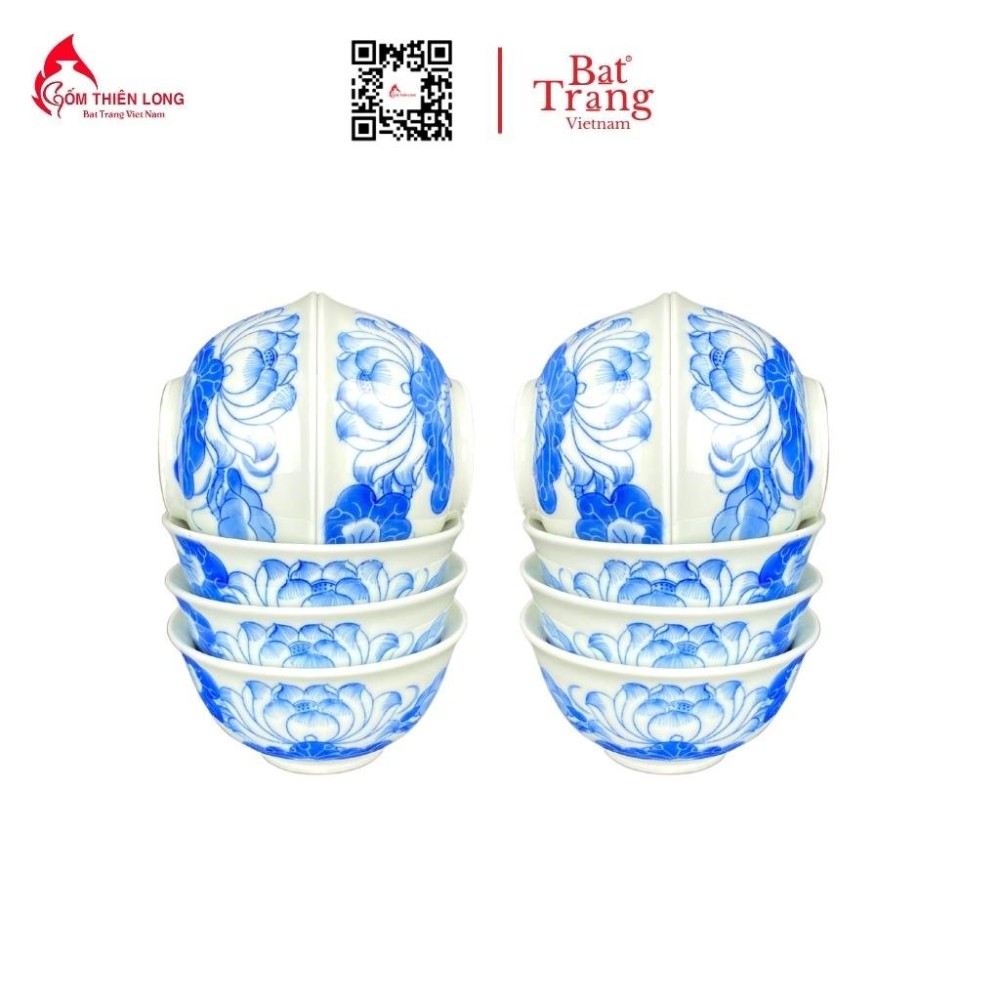 Bộ Đồ Thờ Bát Tràng Men Lam Vẽ Hoa Sen 236998