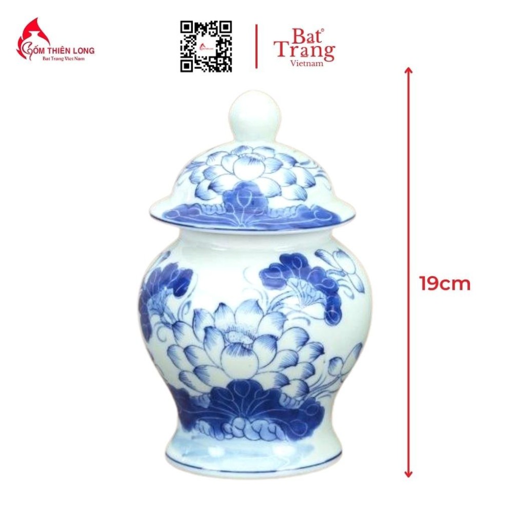 Bộ Đồ Thờ Bát Tràng Men Lam Vẽ Hoa Sen 236998