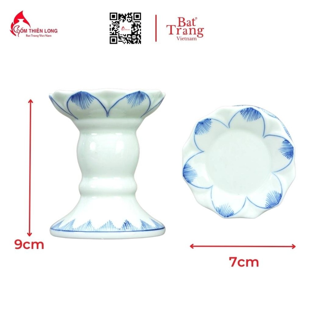 Bộ Đồ Thờ Bát Tràng Men Lam Vẽ Hoa Sen 236998