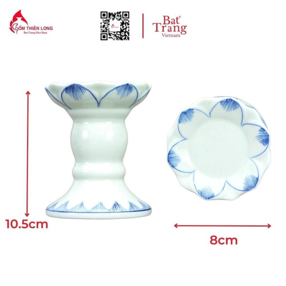 Bộ Đồ Thờ Bát Tràng Men Lam Vẽ Hoa Sen 236998