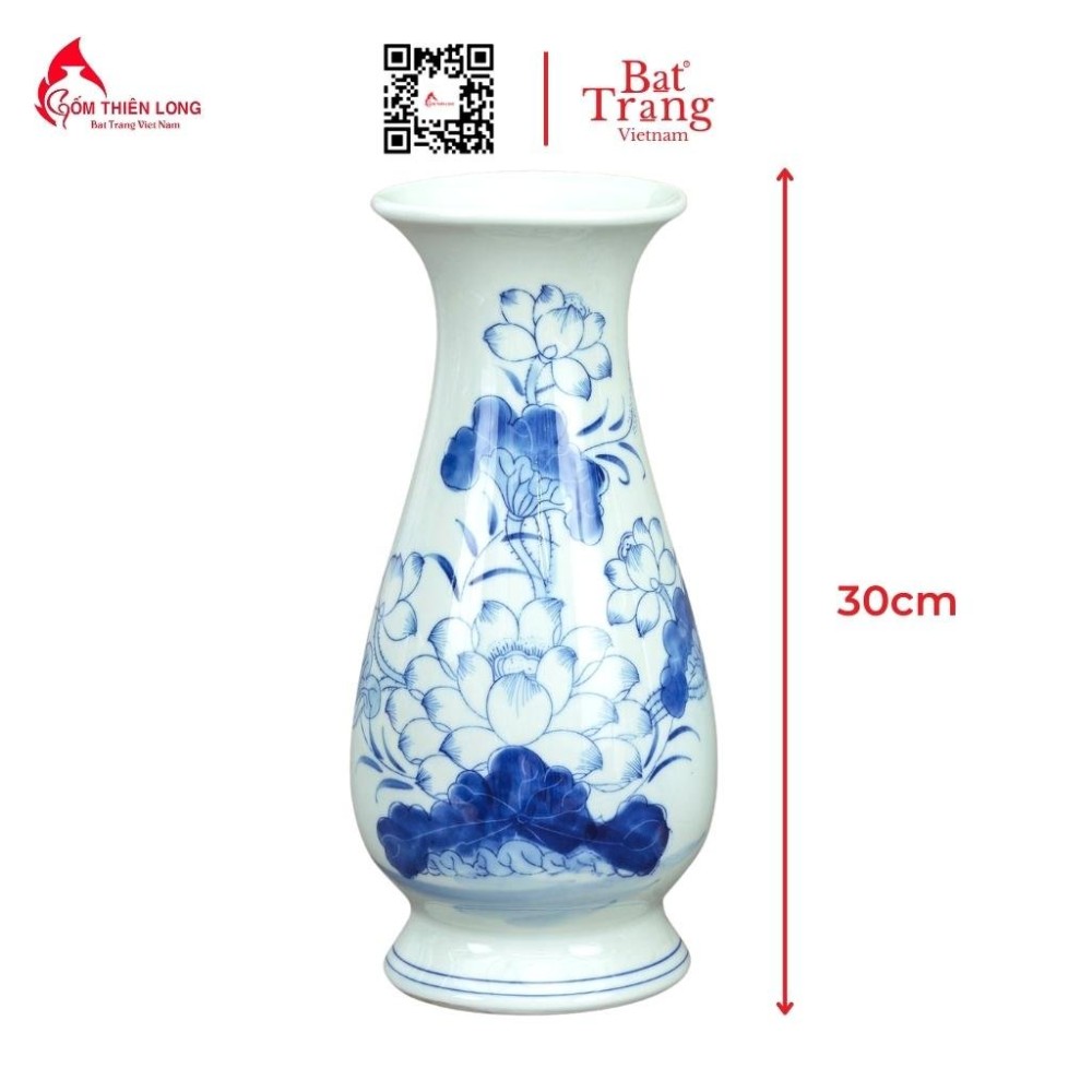 Bộ Đồ Thờ Bát Tràng Men Lam Vẽ Hoa Sen 236998