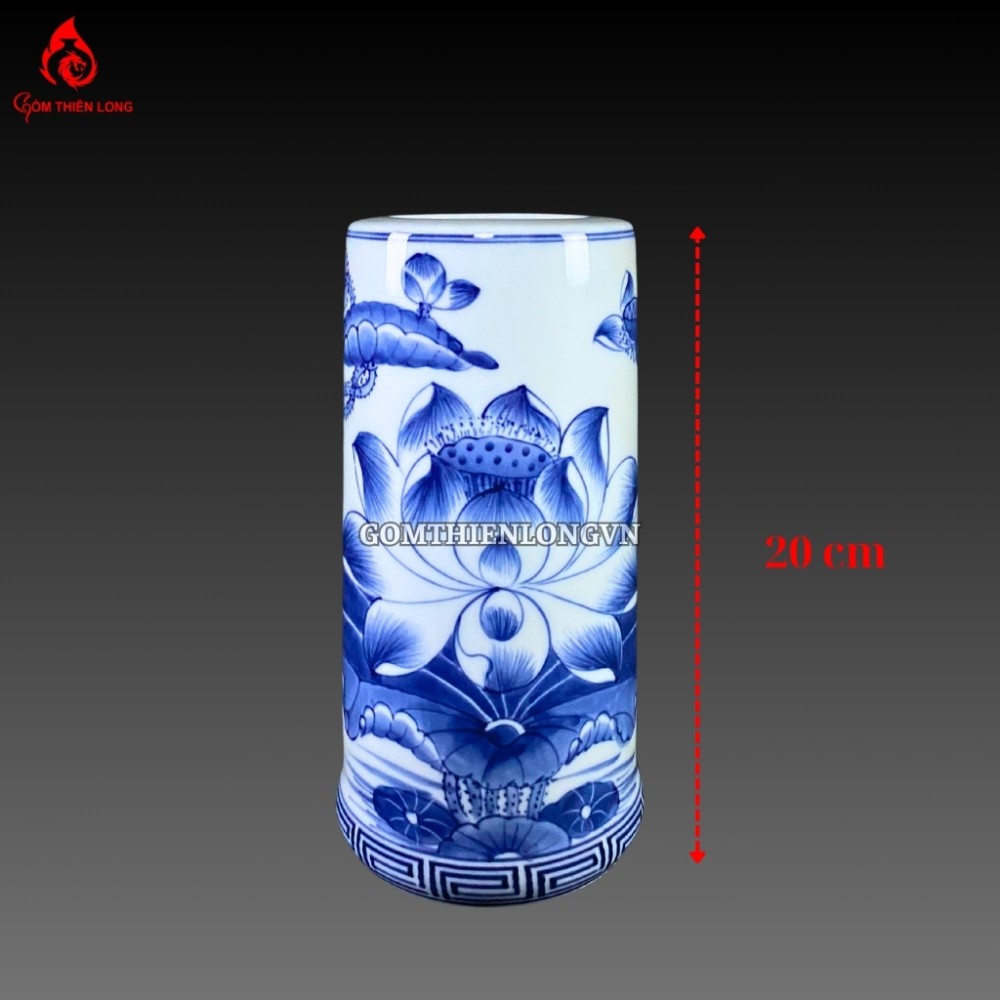 Bộ Đồ Thờ Bát Tràng Men Lam Huế Vẽ Tay 240800