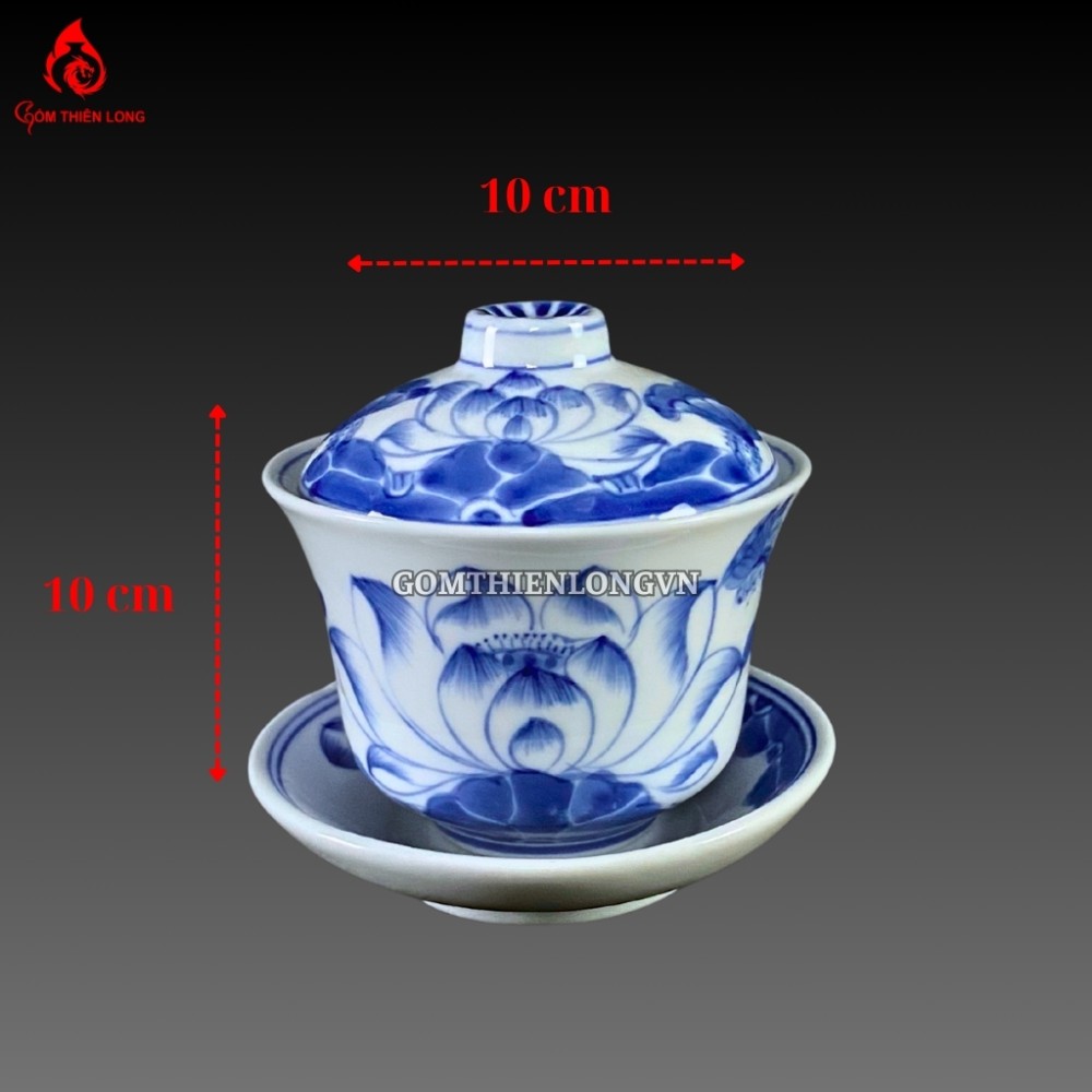 Bộ Đồ Thờ Bát Tràng Men Lam Huế Vẽ Tay 240800