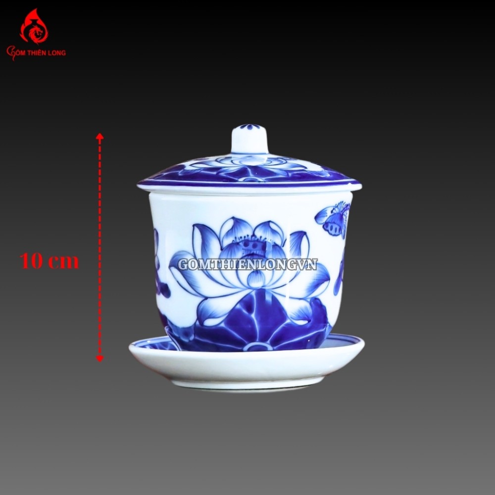 Bộ Đồ Thờ Bát Tràng Men Lam Huế Vẽ Tay 240800