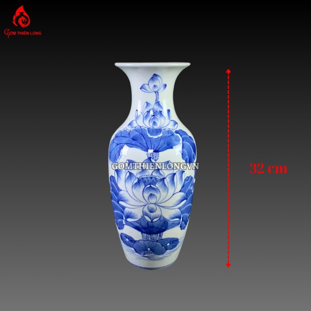 Bộ Đồ Thờ Bát Tràng Men Lam Huế Vẽ Tay 240800