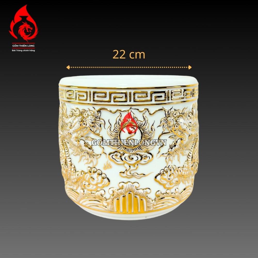 Bộ Đồ Thờ Bát Tràng Vẽ Vàng Hoàng Kim 250428