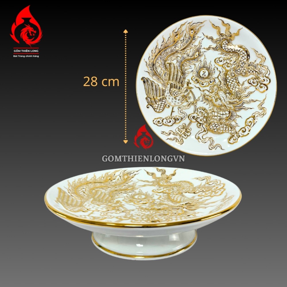 Bộ Đồ Thờ Bát Tràng Vẽ Vàng Hoàng Kim 250428
