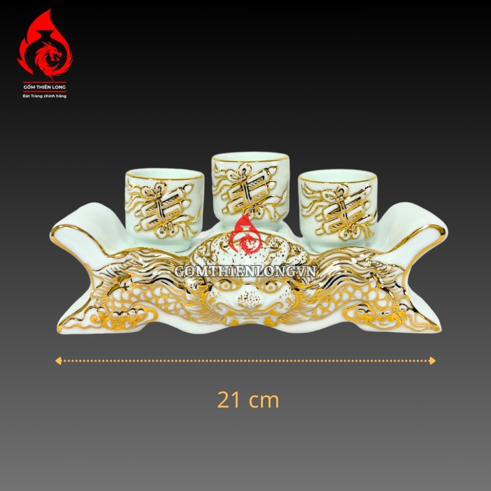Bộ Đồ Thờ Bát Tràng Vẽ Vàng Hoàng Kim 250428