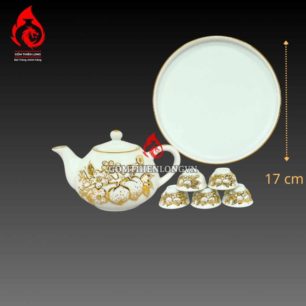 Bộ Đồ Thờ Bát Tràng Vẽ Vàng Hoàng Kim 250428