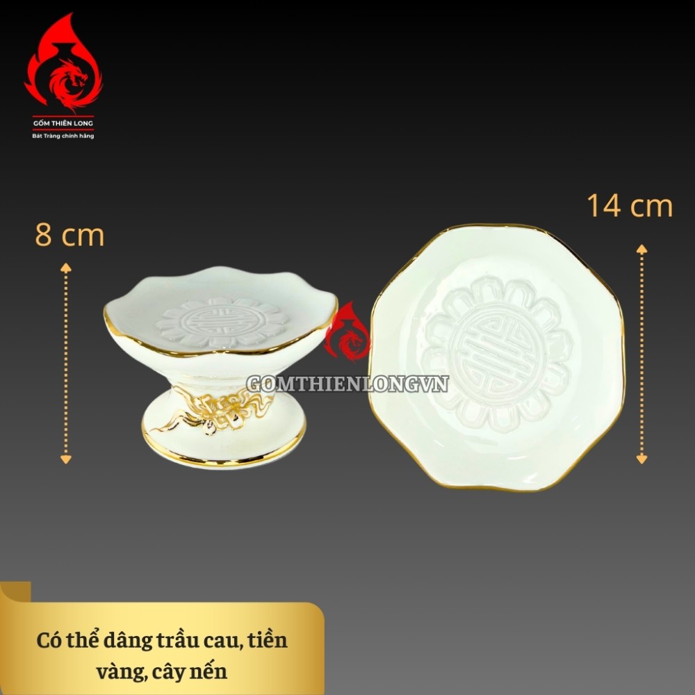 Bộ Đồ Thờ Bát Tràng Vẽ Vàng Hoàng Kim 250428
