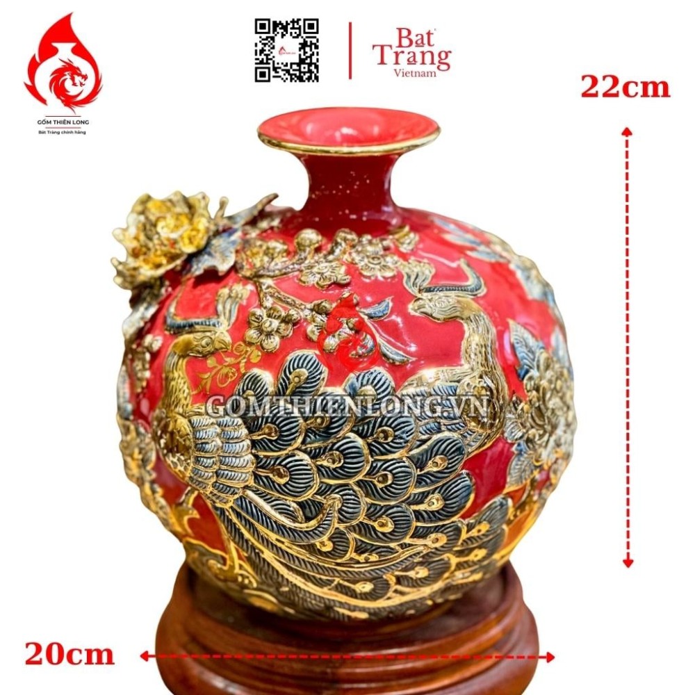 Bình Hút Lộc Công Hoa Phú Quý Màu Đỏ 263301