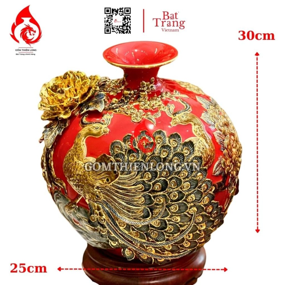 Bình Hút Lộc Công Hoa Phú Quý Màu Đỏ 263301