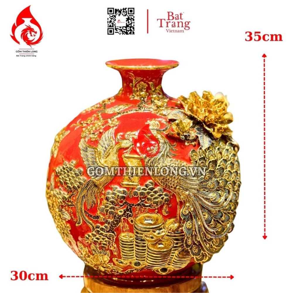Bình Hút Lộc Công Hoa Phú Quý Màu Đỏ 263301