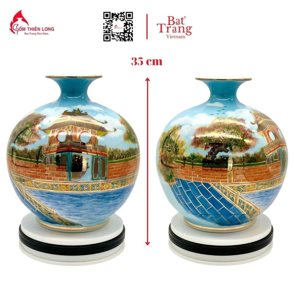 Bình Hút Lộc Khuê Văn Các Vẽ Vàng 3D HLCA004