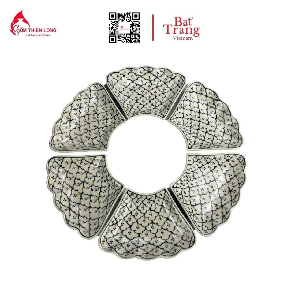 Bộ Bát Đĩa Thắp Hương Xanh Rêu Vẽ Bèo HMT062201