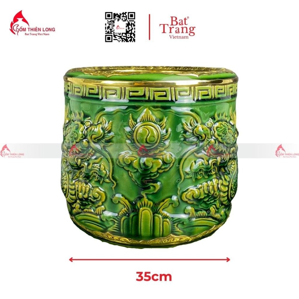 Bát Hương Màu Xanh Ngọc Lục Bảo NNND Trần Độ R150723