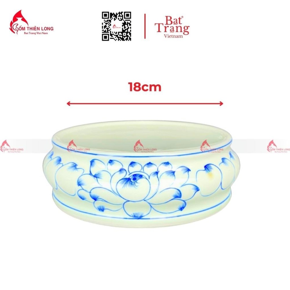 Đế Bát Hương Men Lam S230815