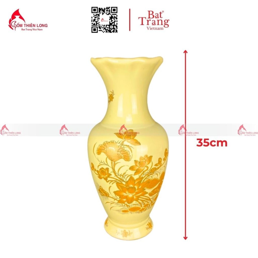 Lọ Hoa Bàn Thờ Men Vàng S230834