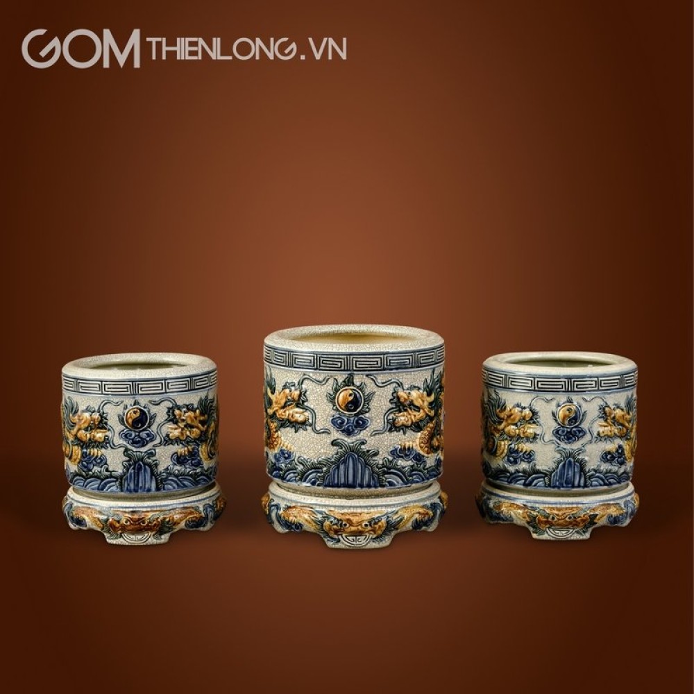 Bát Hương Men Rạn Đắp Nổi Rồng 236686