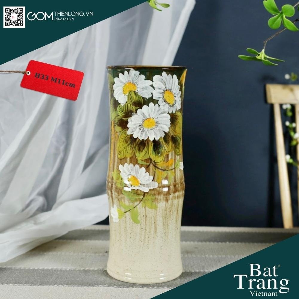 Bình Cắm Hoa Men Mộc Nâu Vàng 226001