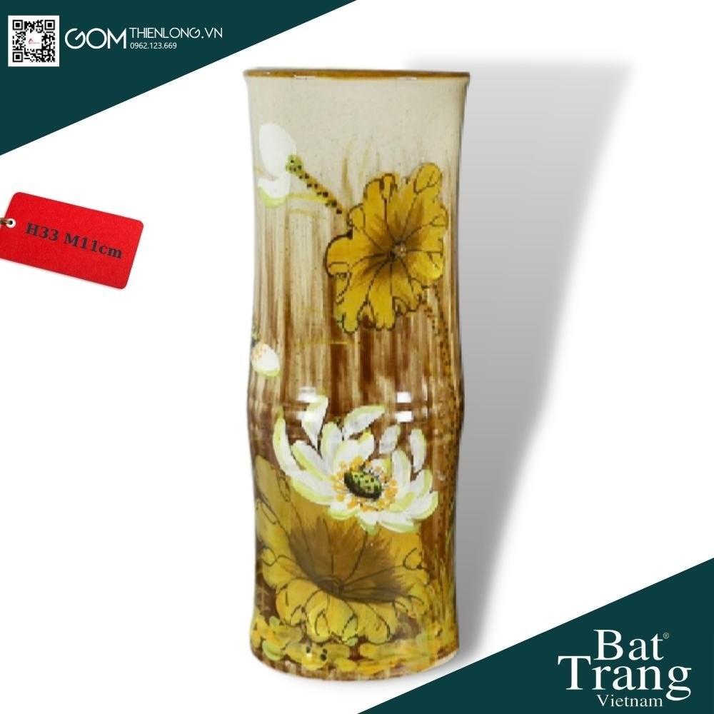 Bình Cắm Hoa Men Mộc Nâu Vàng 226001