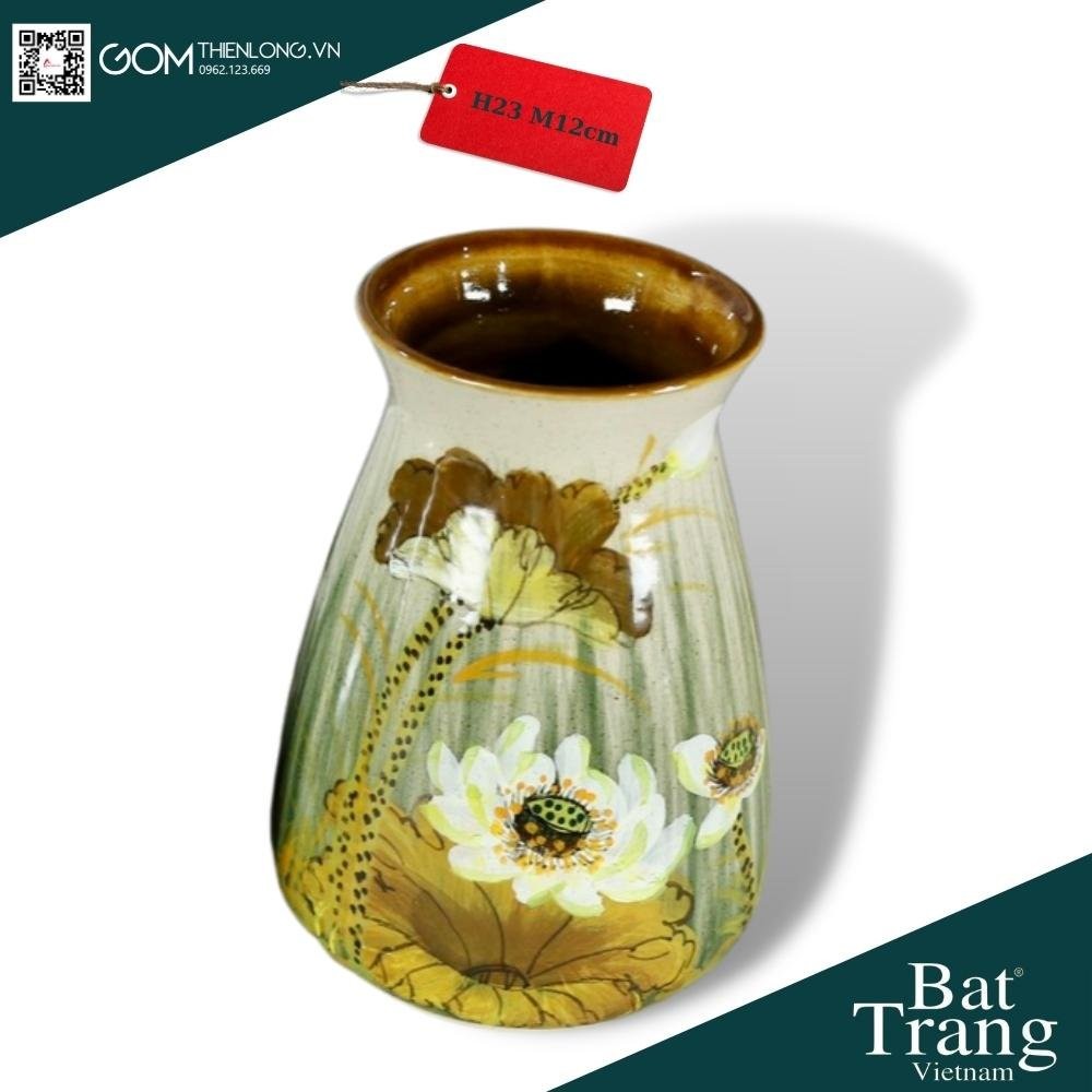 Bình Cắm Hoa Men Mộc Nâu Vàng 226001