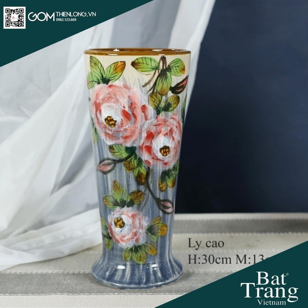 Bình Cắm Hoa Men Ganh Xanh Dương 226006