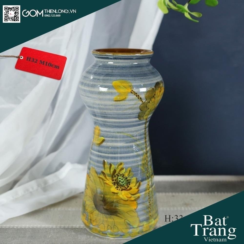 Bình Cắm Hoa Men Ganh Xanh Dương 226006