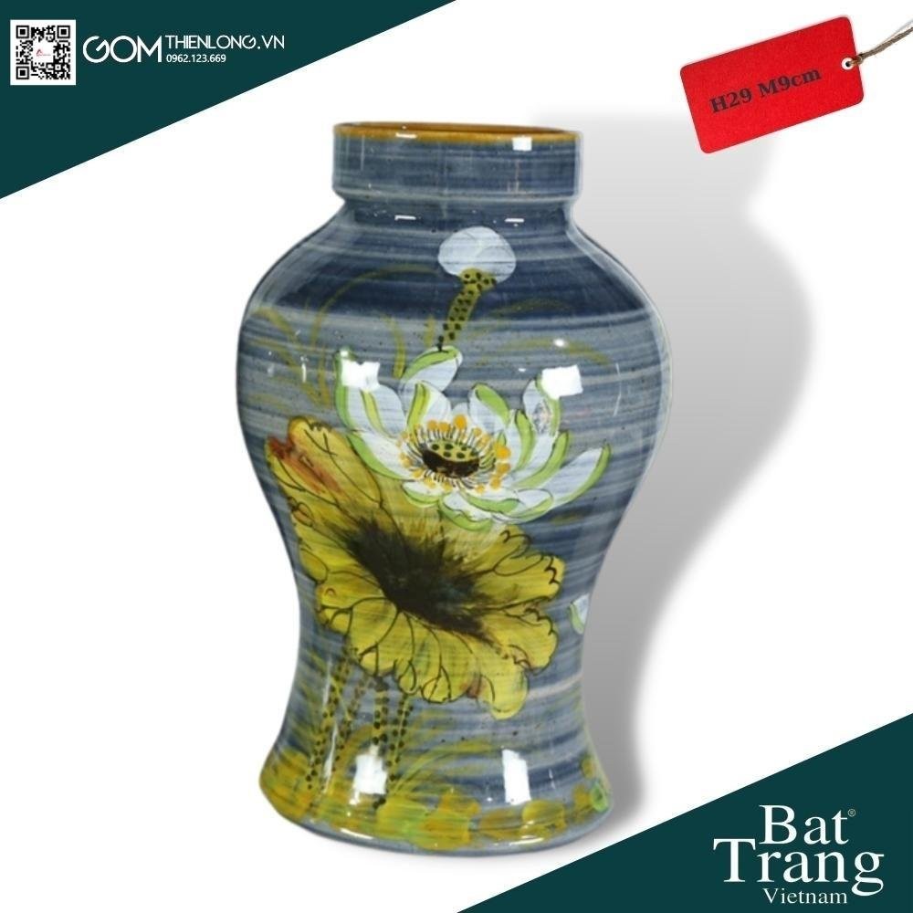Bình Cắm Hoa Men Ganh Xanh Dương 226006