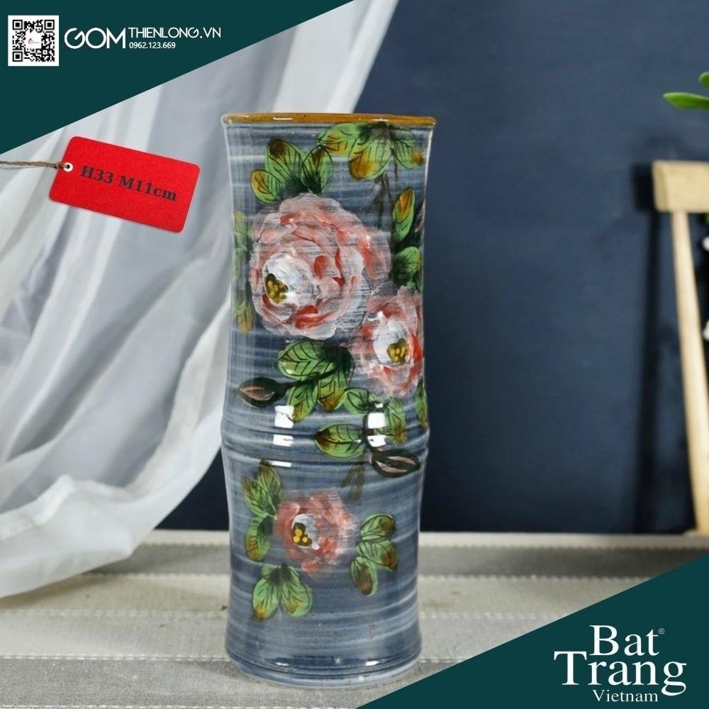 Bình Cắm Hoa Men Ganh Xanh Dương 226006