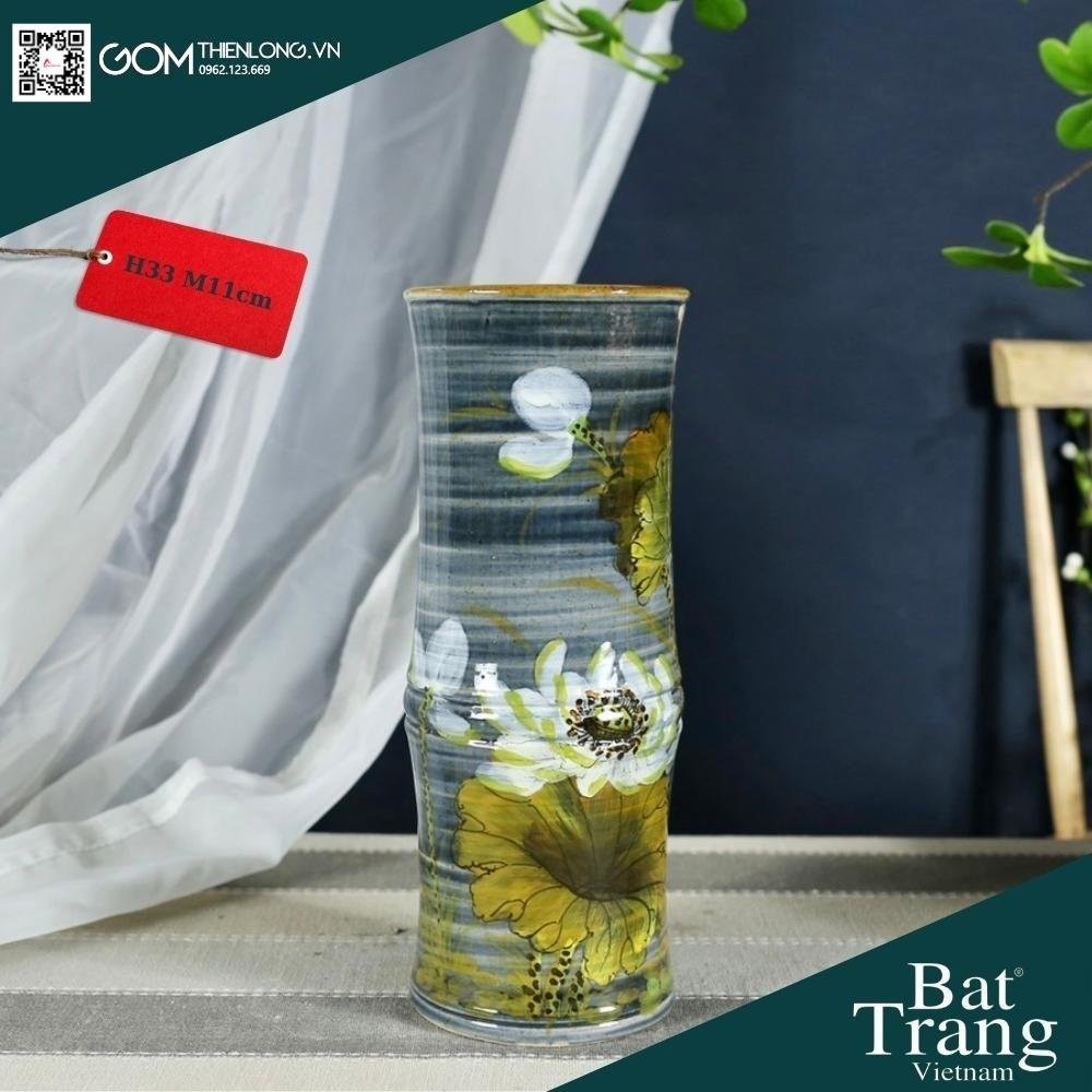 Bình Cắm Hoa Men Ganh Xanh Dương 226006