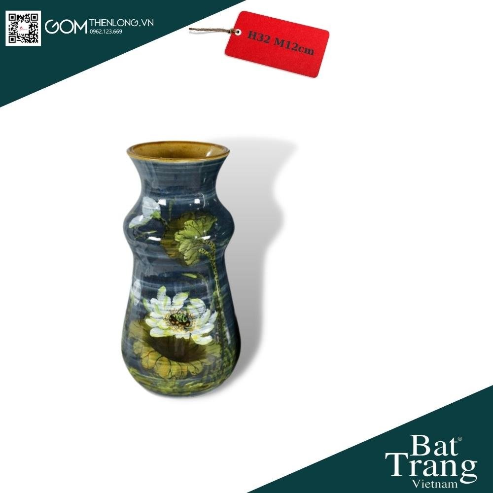 Bình Cắm Hoa Men Ganh Xanh Dương 226006