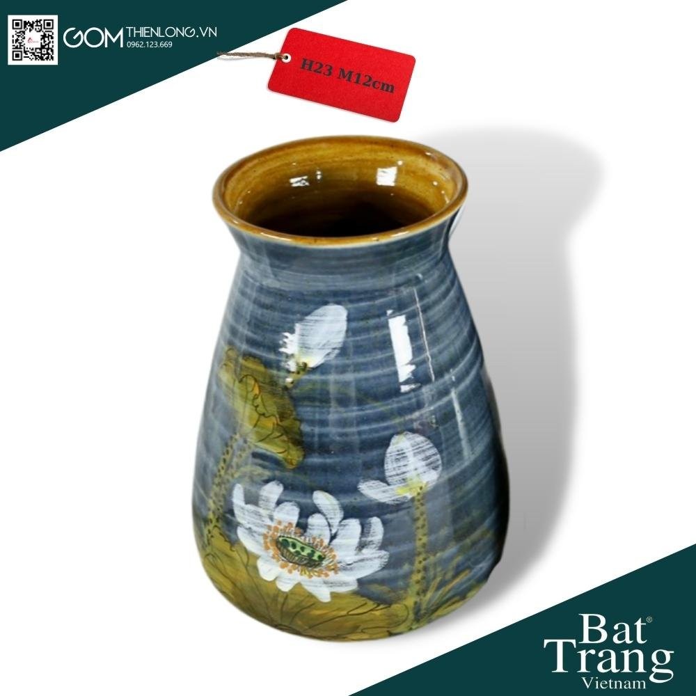 Bình Cắm Hoa Men Ganh Xanh Dương 226006